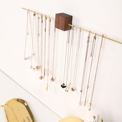 Porte-bijoux mural minimaliste cube en bois