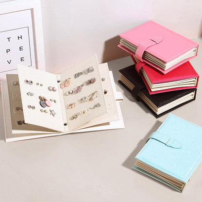 Porte-boucles d’oreilles portefeuille en cuir