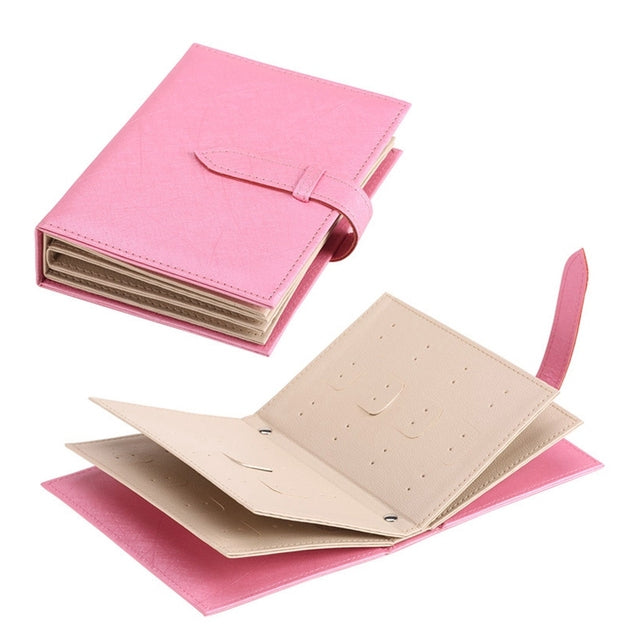 Porte-boucles d’oreilles portefeuille en cuir