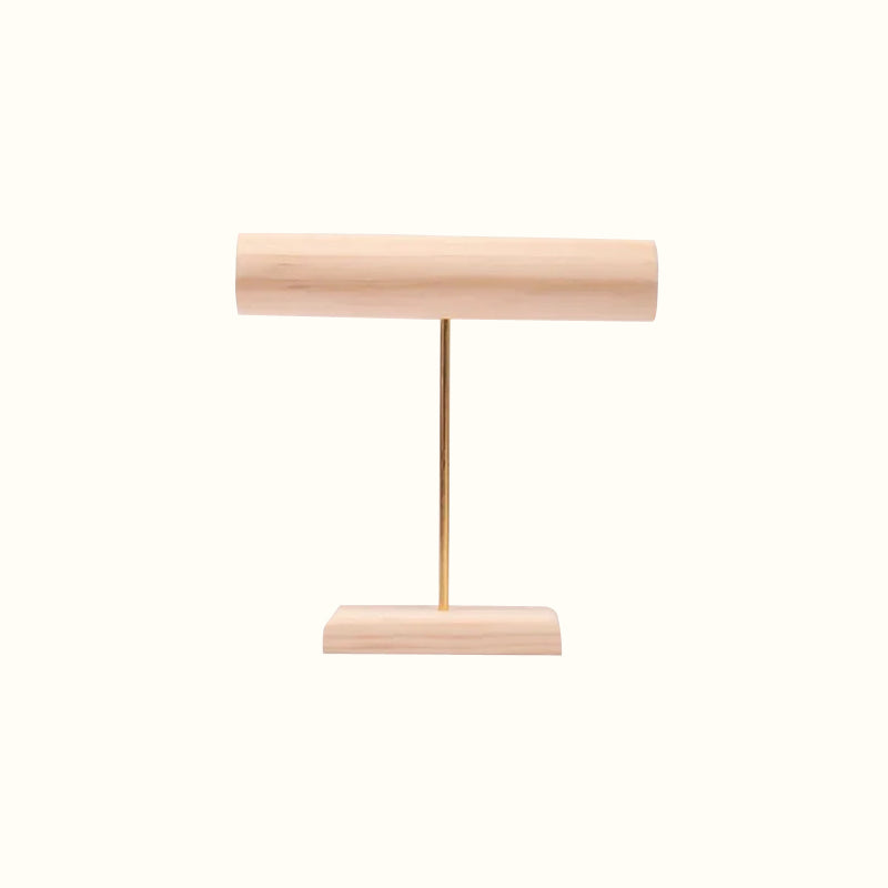 Porte bracelets en bois et tige doré