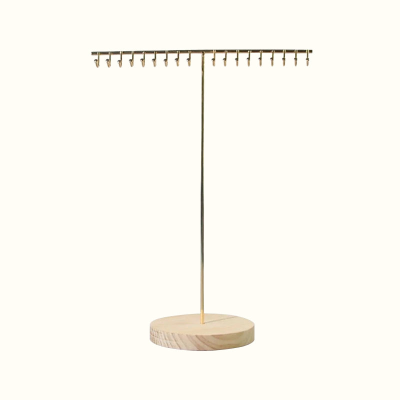 Présentoir à colliers en bois et métal