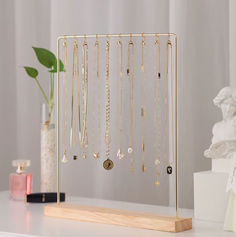 Porte colliers design en bois et métal