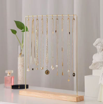 Porte colliers design en bois et métal