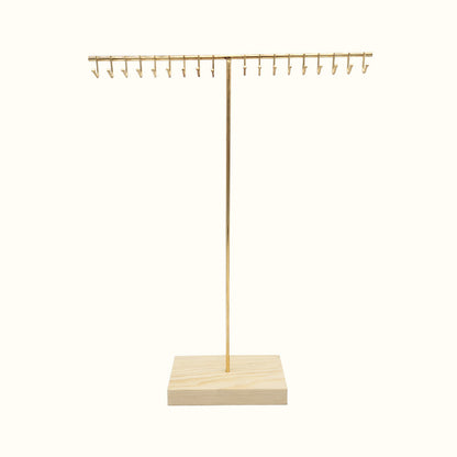 Présentoir à colliers en bois et métal