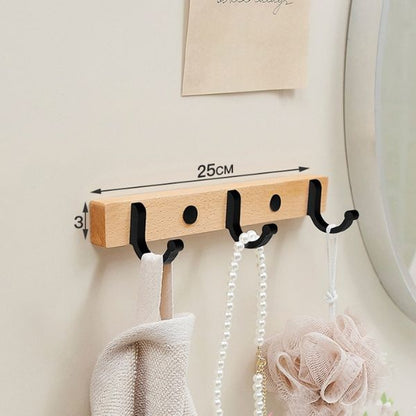 porte manteaux bois hetre 3 crochets noir
