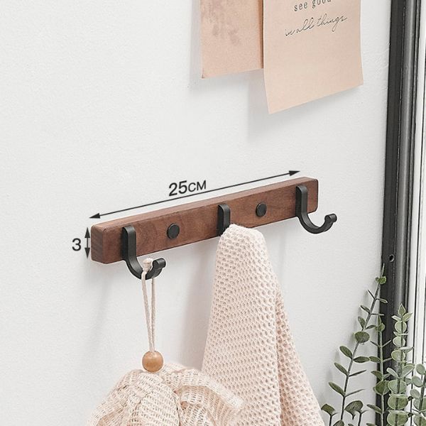 porte manteaux bois noyer 3 crochets