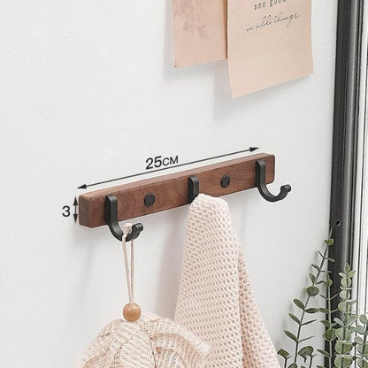 porte manteaux bois noyer 3 crochets