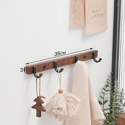 porte manteaux bois noyer 4 crochets