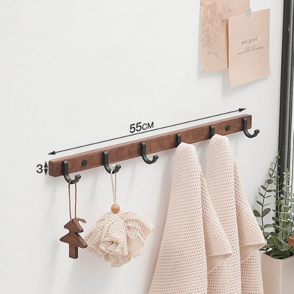 porte manteaux bois noyer 6 crochets