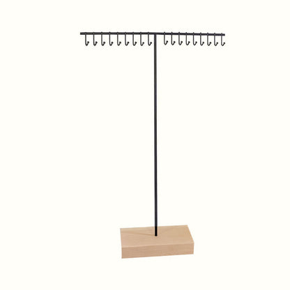 Présentoir à colliers en bois et métal