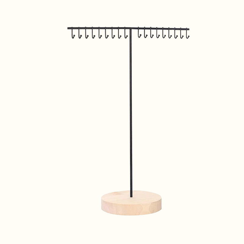 Présentoir à colliers en bois et métal