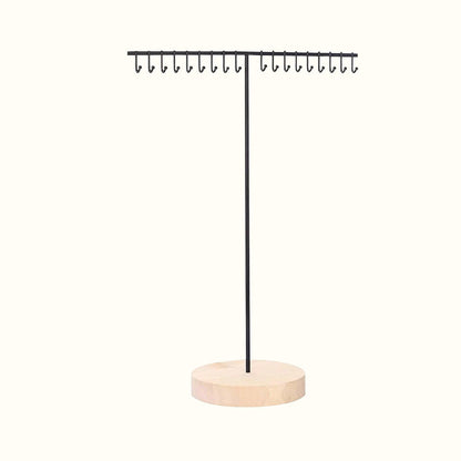 Présentoir à colliers en bois et métal