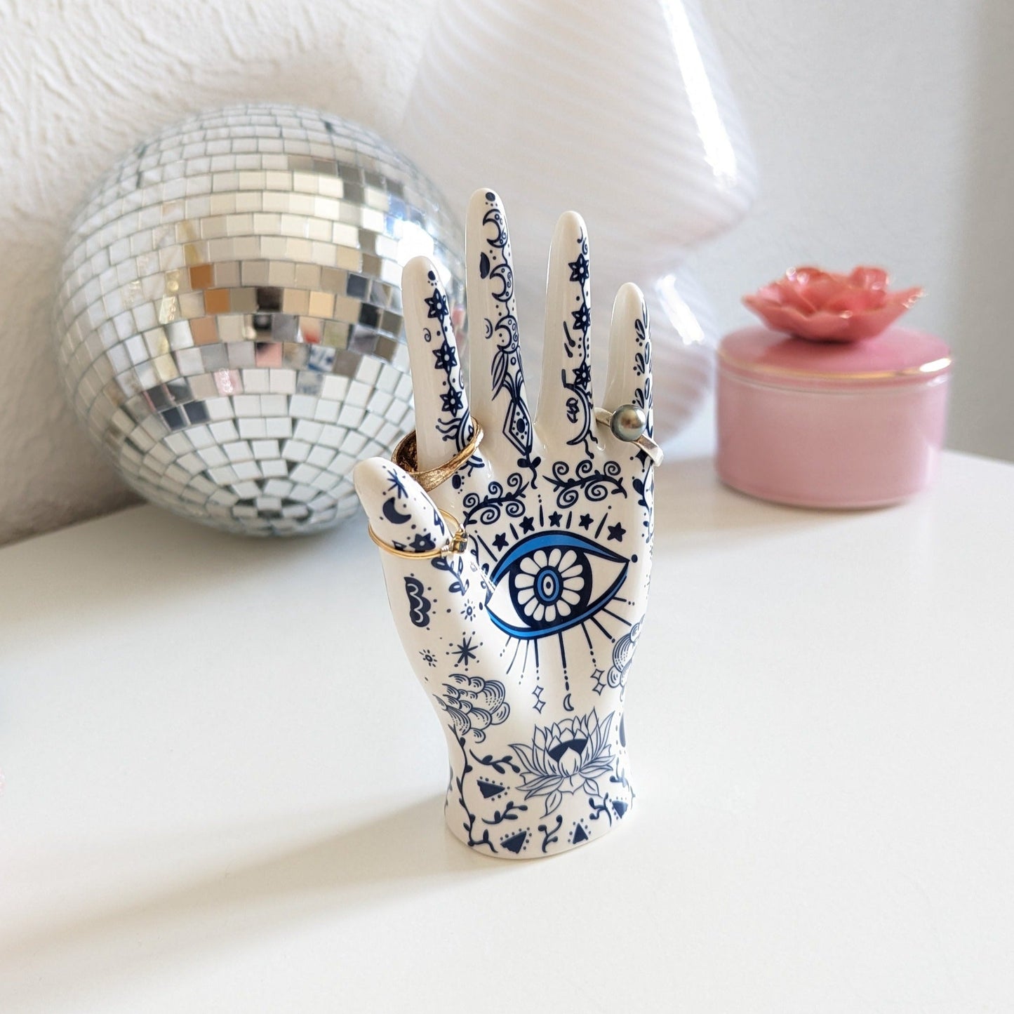 Présentoir bijoux main oeil de fatma en céramique