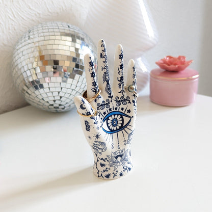 Présentoir bijoux main oeil de fatma en céramique