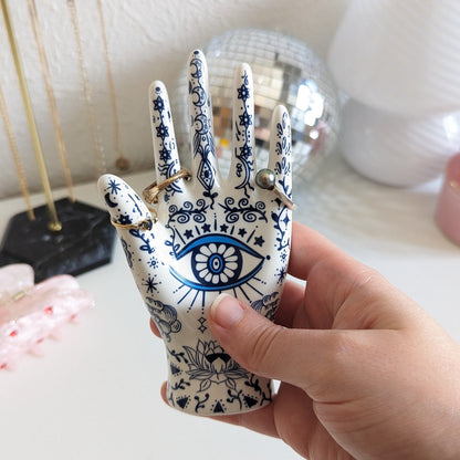 Présentoir bijoux main oeil de fatma en céramique