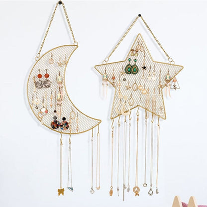 Présentoir bijoux mural lune et étoile