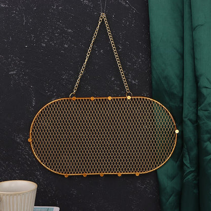 Rangement bijoux mural doré