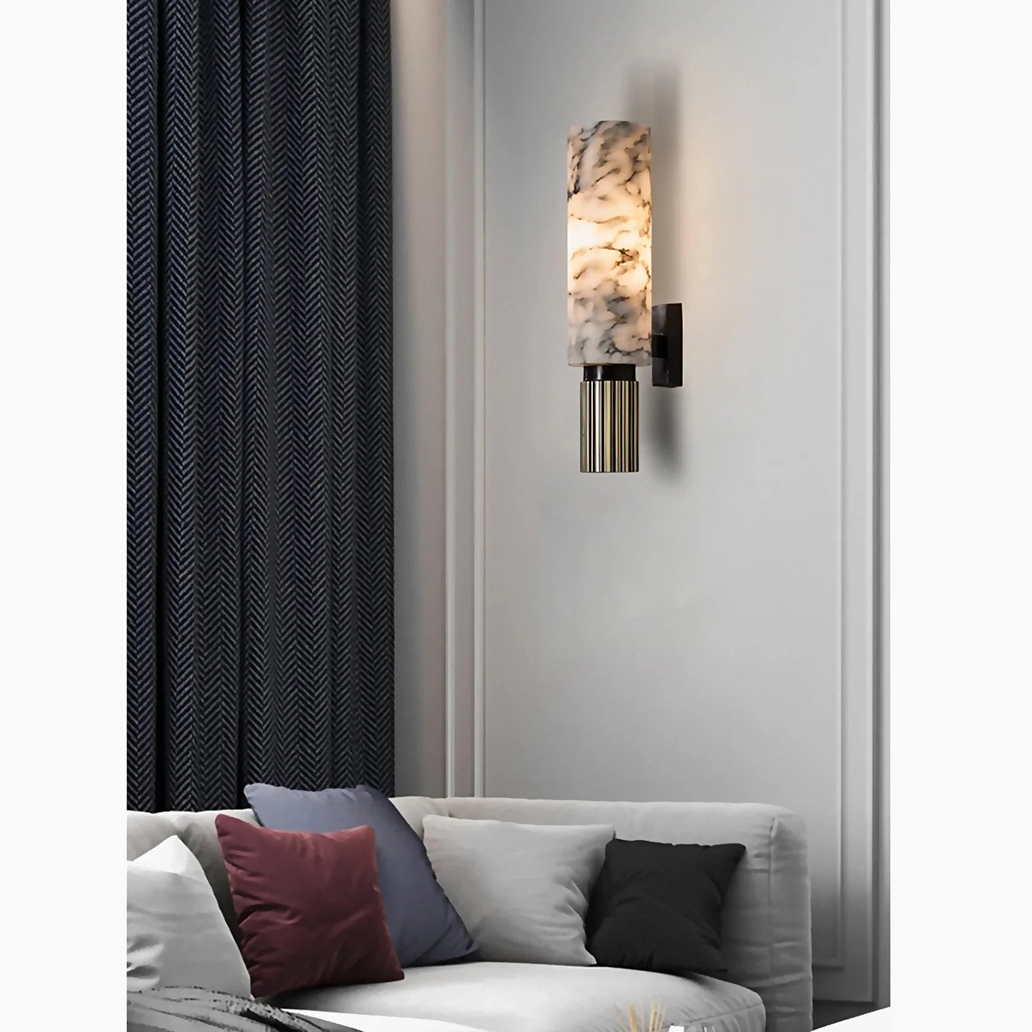 Applique Murale en Marmoré et Cuivre - Élégance Lumineuse LED pour Votre Intérieur