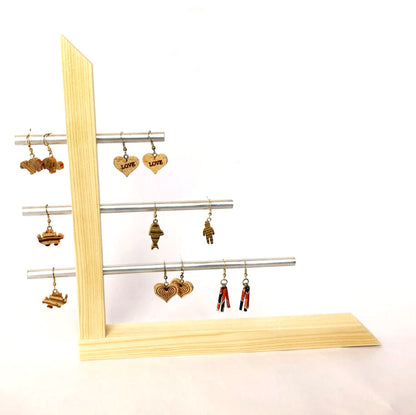 Support à bijoux en bois et aluminium