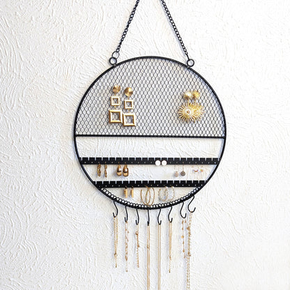 Support mural bijoux rond en métal