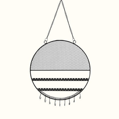 Support mural bijoux rond en métal