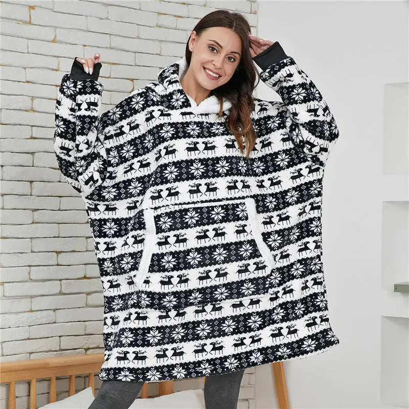 Pull Plaid Motif Noël Noir