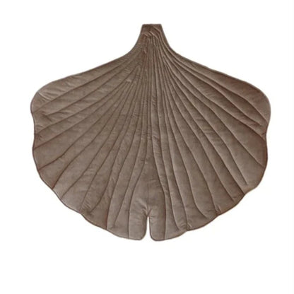 Tapis Feuille de Ginkgo en Velours “Beige Foncé”