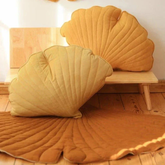 Tapis Feuille de Ginkgo en Lin “Mangue”