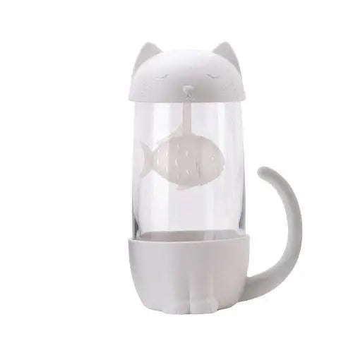 Tasse à Thé Infuseur Chat Blanc