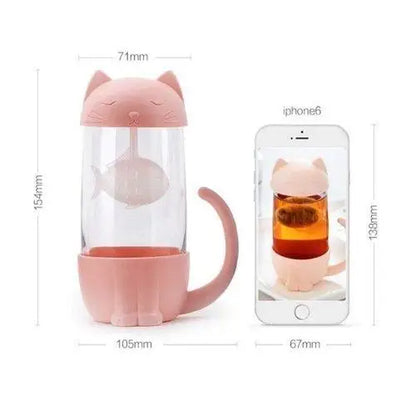 Tasse à Thé Infuseur Chat Rose