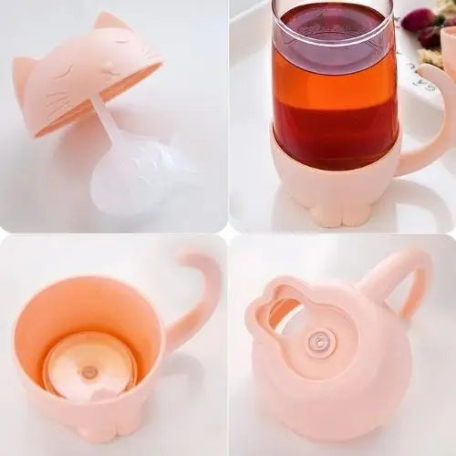 Tasse à Thé Infuseur Chat Rose