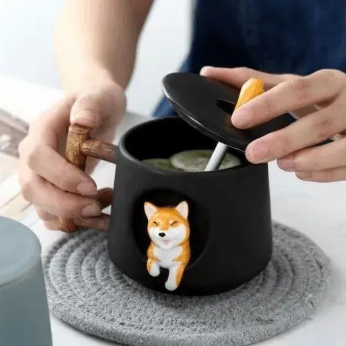 Tasse de Thé Shiba Noire