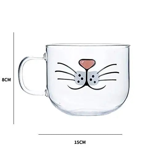 Tasse Transparente Moustache Chat