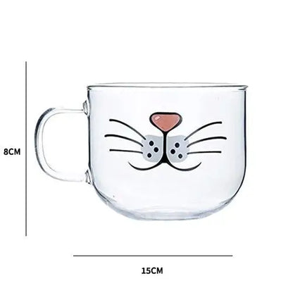 Tasse Transparente Moustache Chat