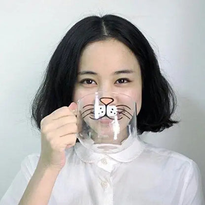 Tasse Transparente Moustache Chat