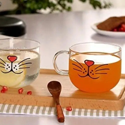 Tasse Transparente Moustache Chat