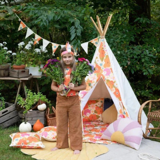 Tente Tipi Pique-nique avec des fleurs