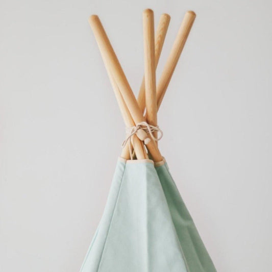 Tente Tipi Mint Fog avec Pompons