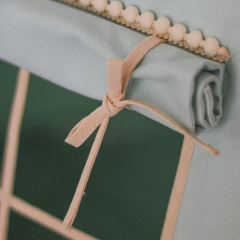 Tente Tipi Mint Fog avec Pompons