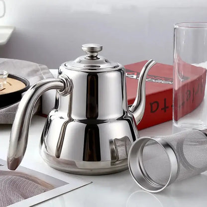 Théière à induction en inox poli