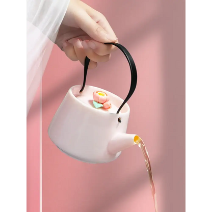 Théière Céramique Artisanale Fleurie