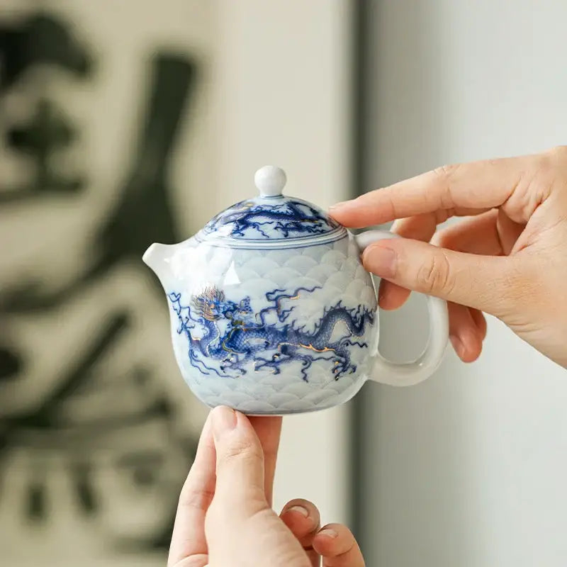 Théière Céramique Chine｜Dragon Bleu