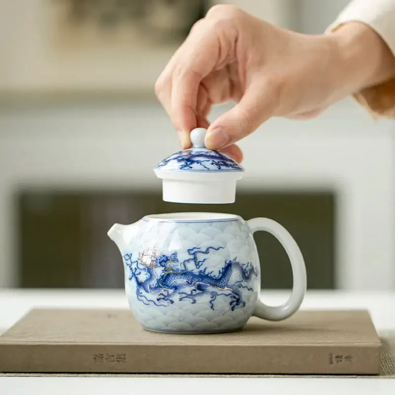 Théière Céramique Chine｜Dragon Bleu