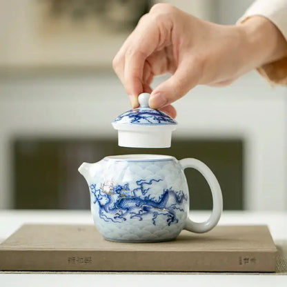Théière Céramique Chine｜Dragon Bleu