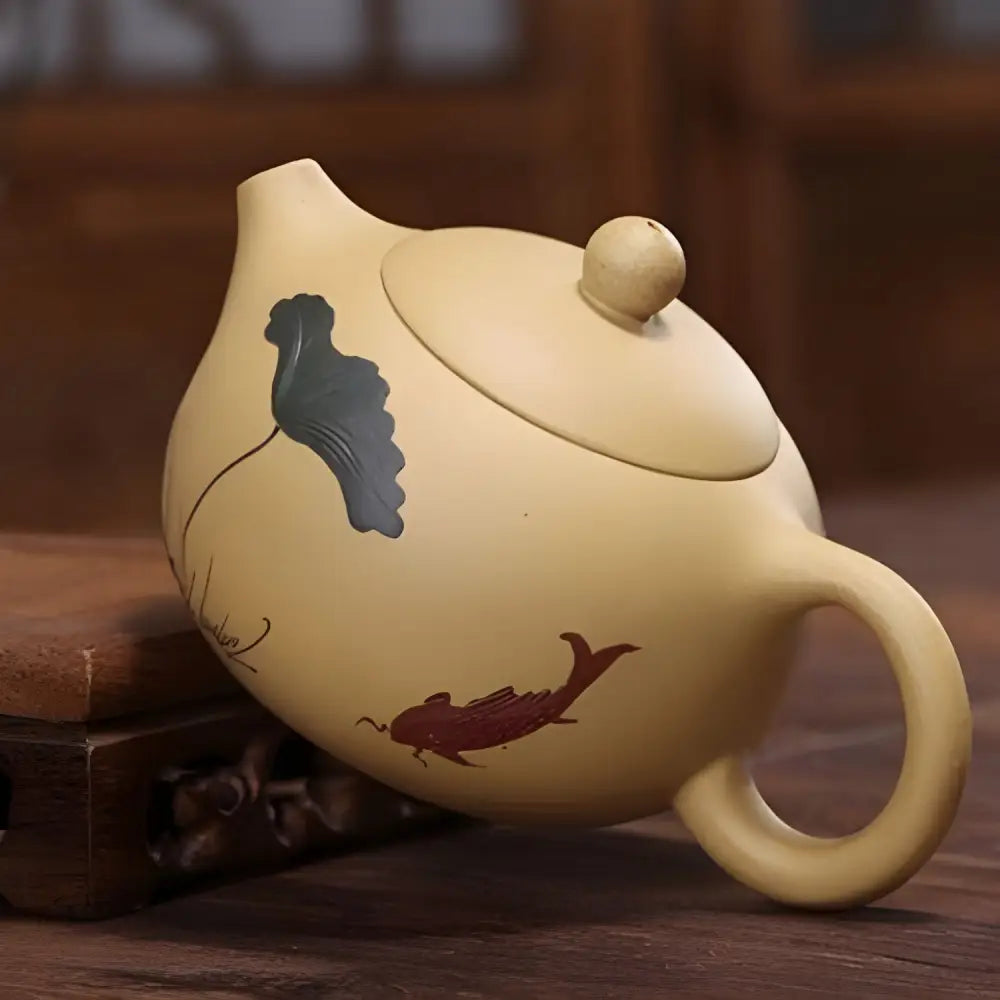 Théière Chinoise Beige en Terre Cuite Yixing