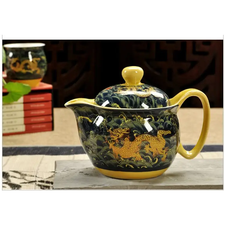 Théière Chinoise en Céramique Dragon - Vert