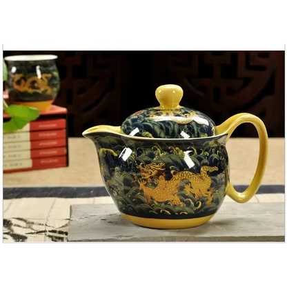 Théière Chinoise en Céramique Dragon - Vert