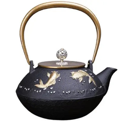 Théière Émaillée en Fonte Carpe Doré