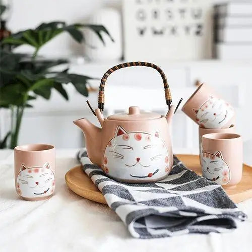Théière en Porcelaine avec tête de Chat