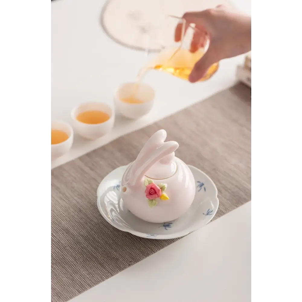 Théière en Porcelaine Lapin Rose